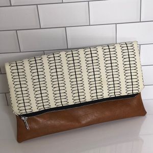 Vegan Leather & Canvas Clutch